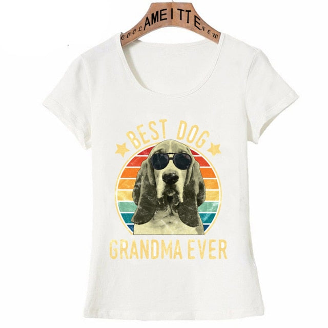 Best Basset Hound Grandma Ever Womens T Shirt-Apparel-Apparel, Basset Hound, Dogs, T Shirt, Z1-S-1