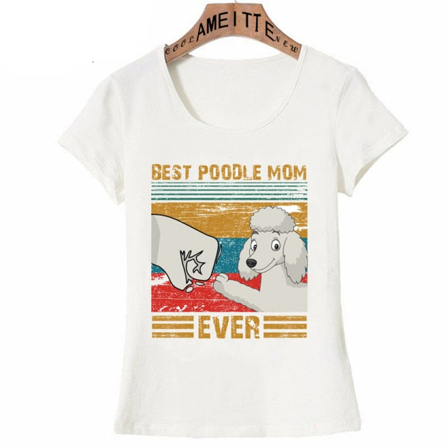 Best White Poodle Mom Ever Womens T-Shirt-Apparel-Apparel, Dogs, Poodle, T Shirt, Z1-S-1