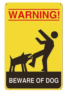 Beware of American Pit Bull Tin Sign Board - Series 1Sign BoardDog Biting Man - Warning Beware of DogOne Size