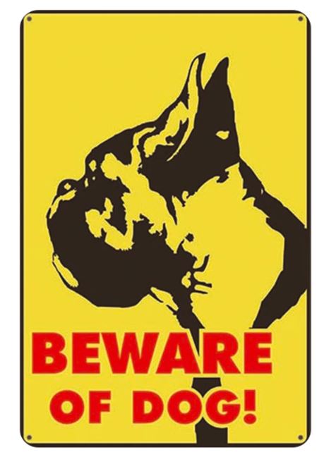Beware Of Boxer Tin Sign Board Series 1 Sign Board Denim Meow Boxer Beware Of Dog One Size 875363