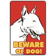 Load image into Gallery viewer, Beware of Bull Terrier Tin Sign Board - Series 1Sign BoardBull Terrier - Beware of DogOne Size