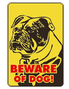 Beware of Bull Terrier Tin Sign Board - Series 1Sign BoardEnglish Bulldog - Beware of DogOne Size
