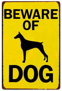 Beware of Dog Tin Sign Boards - Series 1Sign BoardDoberman Silhouette - Beware of DogOne Size