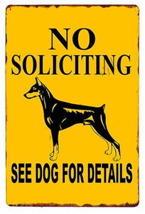 Beware of English Bulldog Tin Sign Board - Series 1Sign BoardDoberman - No Soliciting See Dog for DetailsOne Size
