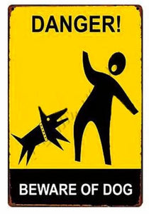 Beware of English Bulldog Tin Sign Board - Series 1Sign BoardDog Biting Man - Danger Beware of DogOne Size