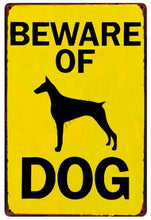Load image into Gallery viewer, Beware of German Shepherd Tin Sign Board - Series 1Sign BoardDoberman Silhouette - Beware of DogOne Size
