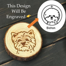 Load image into Gallery viewer, Image of a wood-engraved Bichon Frise coaster design