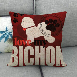 Love My Bichon Frise Cushion Cover-Home Decor-Bichon Frise, Cushion Cover, Dogs, Home Decor-2