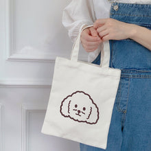 Load image into Gallery viewer, Bichon Frise Love Canvas Tote Bags-Accessories-Accessories, Bags, Bichon Frise, Dogs-White-2