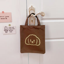 Load image into Gallery viewer, Bichon Frise Love Canvas Tote Bags-Accessories-Accessories, Bags, Bichon Frise, Dogs-Brown-3