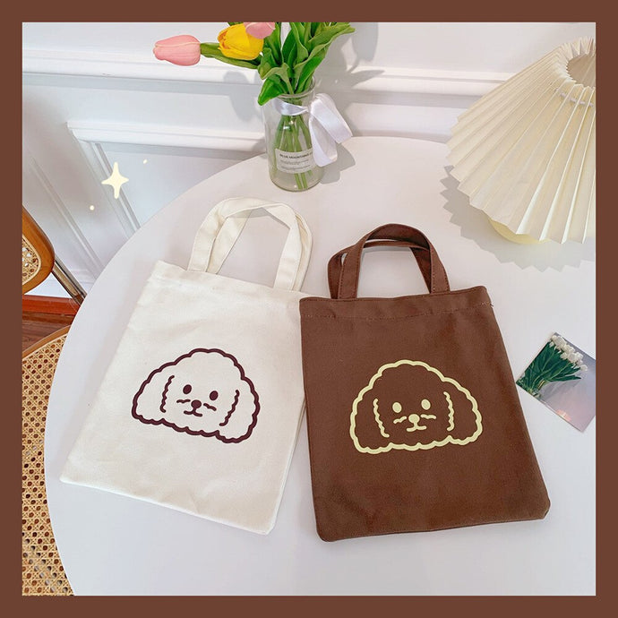 Bichon Frise Love Canvas Tote Bags-Accessories-Accessories, Bags, Bichon Frise, Dogs-1
