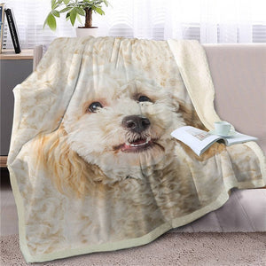 Bichon Frise Love Soft Warm Fleece Blanket-Home Decor-Bichon Frise, Blankets, Dogs, Home Decor-Goldendoodle-Large-10