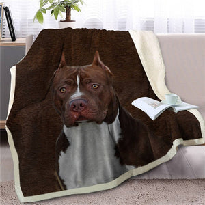 Bichon Frise Love Soft Warm Fleece Blanket-Home Decor-Bichon Frise, Blankets, Dogs, Home Decor-American Pit Bull Terrier-Large-6