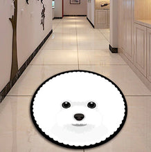 Load image into Gallery viewer, Image of a bichon frise rug in the hallway in cutest bichon frise face