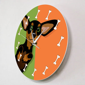 Black and Tan Chihuahua Love Wall Clock-Home Decor-Chihuahua, Dogs, Home Decor, Wall Clock-11