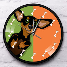 Load image into Gallery viewer, Black and Tan Chihuahua Love Wall Clock-Home Decor-Chihuahua, Dogs, Home Decor, Wall Clock-14