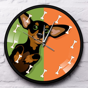 Black and Tan Chihuahua Love Wall Clock-Home Decor-Chihuahua, Dogs, Home Decor, Wall Clock-14