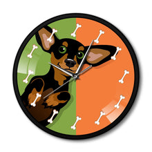 Load image into Gallery viewer, Black and Tan Chihuahua Love Wall Clock-Home Decor-Chihuahua, Dogs, Home Decor, Wall Clock-5