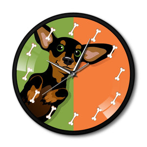 Black and Tan Chihuahua Love Wall Clock-Home Decor-Chihuahua, Dogs, Home Decor, Wall Clock-5