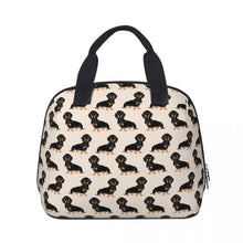 Load image into Gallery viewer, Black and Tan Dachshund Love Shell Shaped Lunch Bag-Accessories-Accessories, Bags, Dachshund, Dogs, Lunch Bags-1