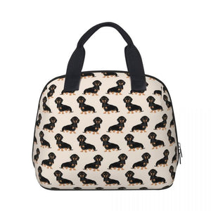 Black and Tan Dachshund Love Shell Shaped Lunch Bag-Accessories-Accessories, Bags, Dachshund, Dogs, Lunch Bags-1