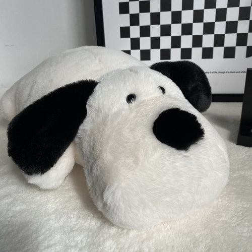 Black and white outlet stuffed animal dog