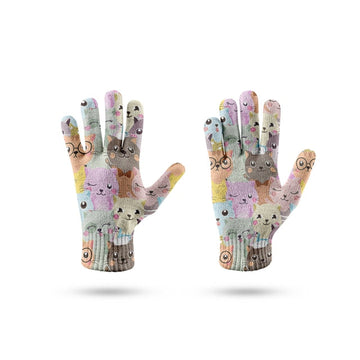 Black and White Doggo Love Touch Screen Gloves - Bull Terrier and Labrador-Accessories-Accessories, Bull Terrier, Dogs, Gloves, Labrador-Cats 6-One Size-16