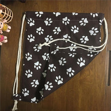 Load image into Gallery viewer, Black and White Paw Print Drawstring BagAccessories