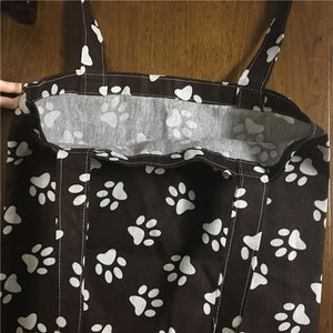Black and White Paw Print Tote BagAccessories