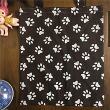 Load image into Gallery viewer, Black and White Paw Print Tote BagAccessories