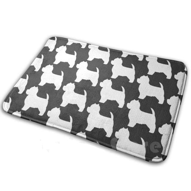 Black and White West Highland Terrier Love Floor Rug-Home Decor-Dogs, Home Decor, Rugs, West Highland Terrier-Black and White-Small-2