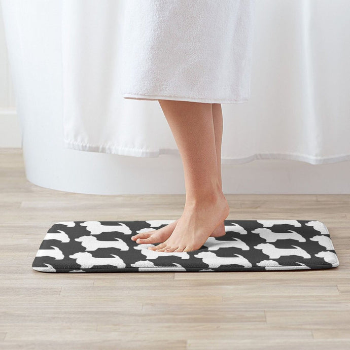 Black and White West Highland Terrier Love Floor Rug-Home Decor-Dogs, Home Decor, Rugs, West Highland Terrier-1