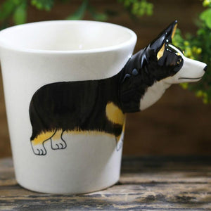 Black Corgi Love 3D Ceramic CupMug
