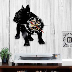 Black French Bulldog Love Vinyl Wall Clock-Home Decor-Dogs, French Bulldog, Home Decor, Wall Clock-11