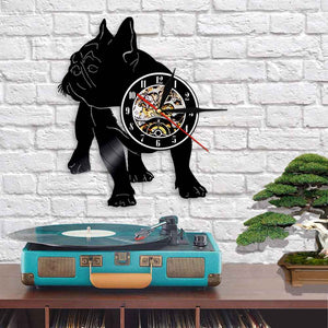 Black French Bulldog Love Vinyl Wall Clock-Home Decor-Dogs, French Bulldog, Home Decor, Wall Clock-3