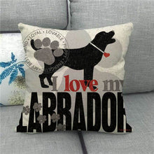 Load image into Gallery viewer, Love My Black Labrador Cushion Cover-Home Decor-Black Labrador, Cushion Cover, Dogs, Home Decor, Labrador-2