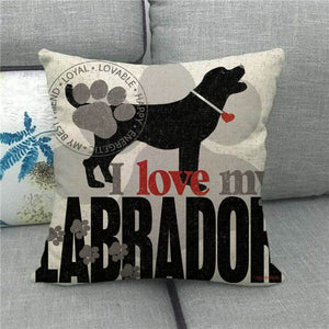 Love My Black Labrador Cushion Cover-Home Decor-Black Labrador, Cushion Cover, Dogs, Home Decor, Labrador-2