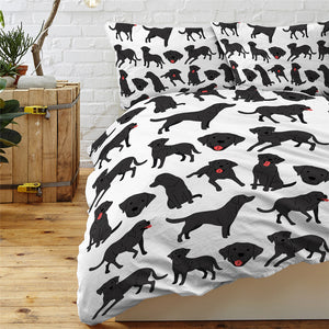 Black Labrador Love Duvet Cover and Pillow Cases Bedding Set-Home Decor-Bedding, Black Labrador, Dogs, Home Decor, Labrador-8