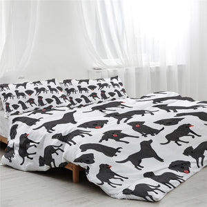 Black Labrador Love Duvet Cover and Pillow Cases Bedding Set-Home Decor-Bedding, Black Labrador, Dogs, Home Decor, Labrador-9