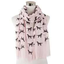 Load image into Gallery viewer, Black Labrador Love Womens Scarves-Accessories-Accessories, Black Labrador, Dogs, Labrador, Scarf-Pink-1