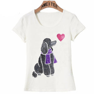 Black Poodle Love Womens T Shirt-Apparel-Apparel, Dogs, Poodle, T Shirt, Z1-2