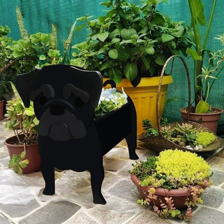 pug plant pot Black Pug Planter