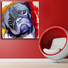 Load image into Gallery viewer, Black Pug Love Canvas Print Poster-Home Decor-Dogs, Home Decor, Poster, Pug-3
