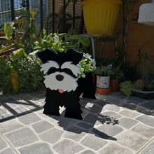 Load image into Gallery viewer, Image of a super cute Schnauzer flower pot in the most adorable 3D black Schnauzer design