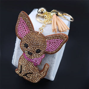 Blingy Chihuahua Stone-Studded Keychains-Accessories-Accessories, Chihuahua, Dogs, Keychain-9