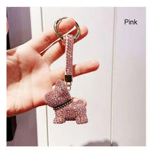 Load image into Gallery viewer, Blingy French Bulldogs Stone-Studded Keychains-Accessories-Accessories, Dogs, French Bulldog, Keychain-Pink-10