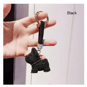 Blingy French Bulldogs Stone-Studded Keychains-Accessories-Accessories, Dogs, French Bulldog, Keychain-Black-6