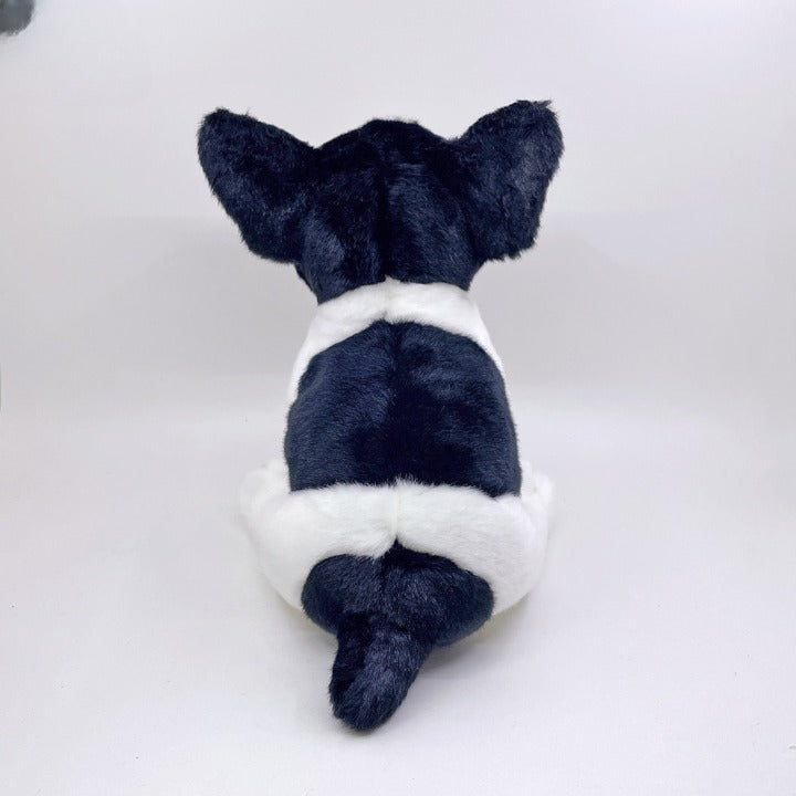Blue Pied French Bulldog Stuffed Animal Plush Toy