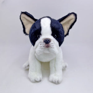 Image of a super cute blue french bulldog stuffed animal plush toy - front view