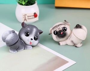 Image of a Husky and Pug bobblehead in the cutest bobble-butt design